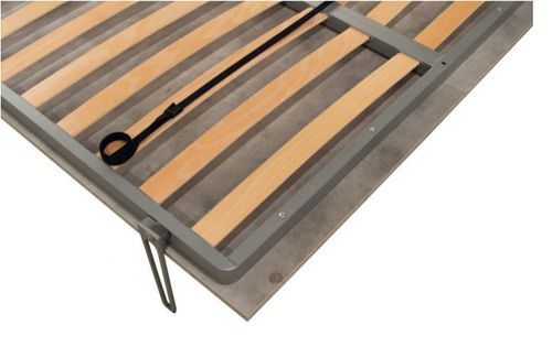 Lit escamotable 160x190 cm avec 1 colonne de rangement bois noyer kanto - Photo n°3; ?>