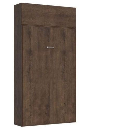 Lit escamotable 160x190 cm avec 1 meuble haut bois noyer kanto - Photo n°2; ?>