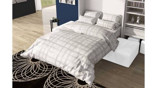 Lit escamotable 80x180 cm avec canapé coffre tissu et bibliothèque Moba - Photo n°3; ?>