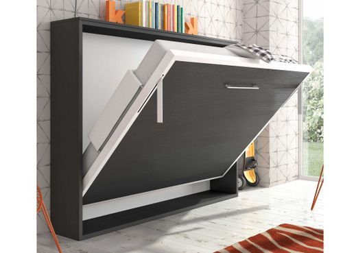 Lit escamotable horizontal 140x190 cm Paula cadre métallique - Haut de gamme - Photo n°2; ?>