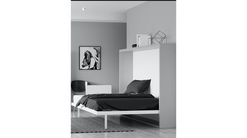 Lit escamotable horizontal 160x200 cm chêne clair Valok - Photo n°2; ?>