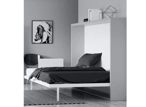 Lit escamotable horizontal 160x200 cm chêne gris vintage Valok - Photo n°3; ?>
