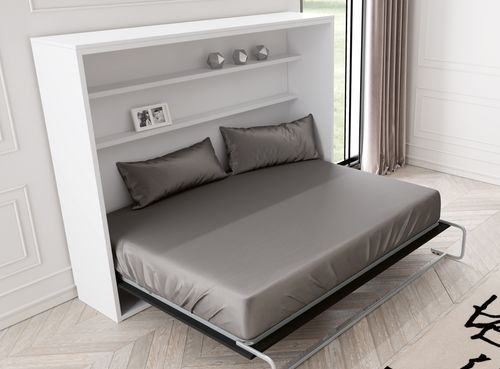 Lit escamotable horizontal 80x190cm - P45cm - étagères intérieures Optima - Photo n°2; ?>