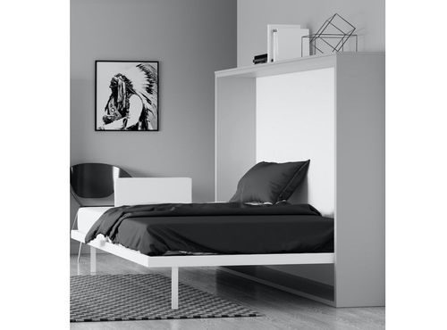 Lit escamotable horizontal 90x200 cm chêne gris vintage Valok - Photo n°2; ?>