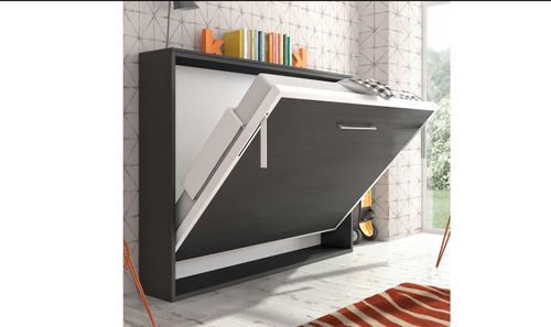 Lit escamotable horizontal 90x200 cm gris béton Valok - Photo n°3; ?>