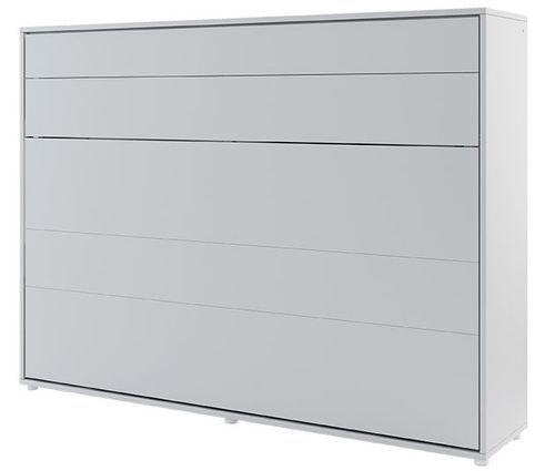 Lit escamotable horizontal avec étagères gris mat Noby 140x200 cm - Photo n°3; ?>