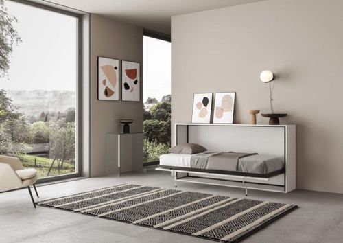 Lit escamotable horizontal bois blanc kanto 85x185 cm - Photo n°3; ?>