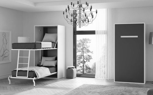 Lit Escamotable Superposé 2 Couchages 80x190 Cm Blanc Satiné Liker 9 Lit escamotable superposé 2 couchages 80x190 cm blanc satiné Liker - Photo n°3; ?>