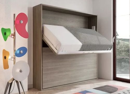 Lit escamotable superposé 90x180 cm avec canapé en tissu Ivano - Photo n°3; ?>