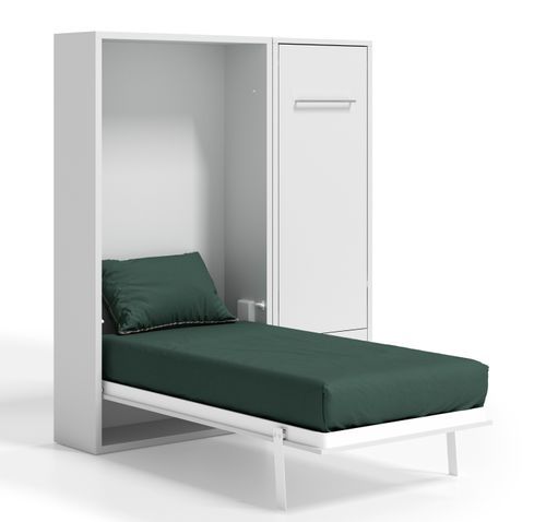 Lit escamotable vertical 160x200 cm avec armoire et bureau Kampo - Photo n°2; ?>