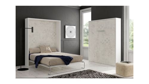 Lit escamotable vertical 90x190 cm avec étagères intérieures Paola - Profondeur 45 cm - Photo n°3; ?>