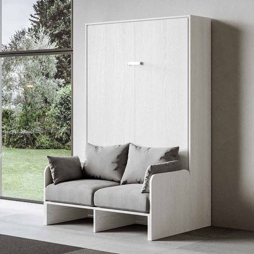 Lit Escamotable Vertical Avec Canapé Frêne Blanc Mat 120x190 Cm Kanto 31 Lit escamotable vertical avec canapé frêne blanc mat 120x190 cm Kanto - Photo n°3; ?>