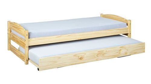 Lit gigogne pin massif clair Sadev 90x200 cm - Photo n°3; ?>