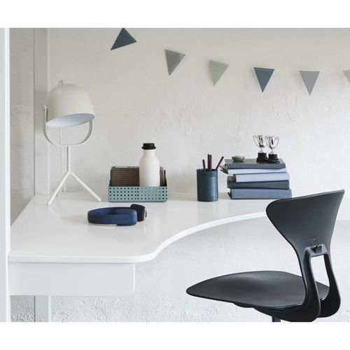 Lit mezzanine combiné - Bois massif - Blanc laqué - Sommier a lattes inclus - 90 x 200 cm - Photo n°3; ?>