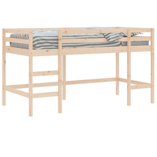 Lit mezzanine enfants échelle 90x190 cm bois pin massif - Photo n°3; ?>