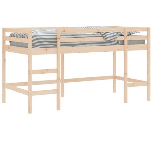 Lit mezzanine enfants échelle 90x200 cm bois pin massif - Photo n°3; ?>