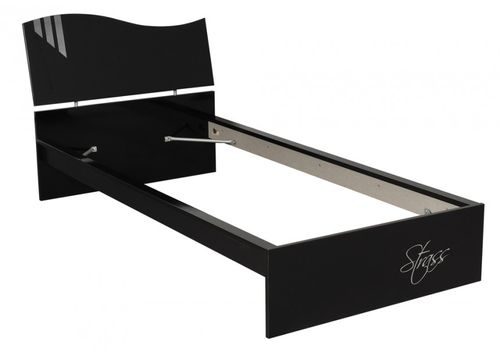 Lit noir laqué Strass - Photo n°2; ?>