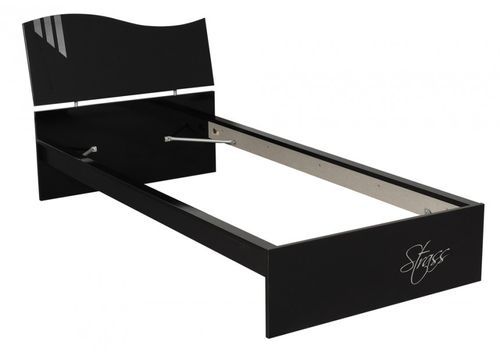 Lit noir laqué Strass - Photo n°2; ?>