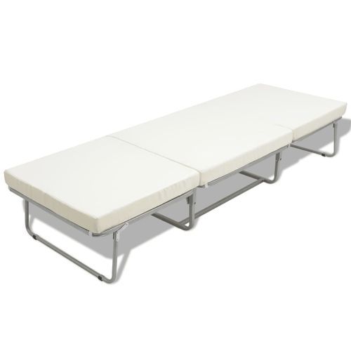 Lit Pliable Avec Matelas Blanc Acier 70x200 Cm 20 Lit pliable avec matelas Blanc Acier 70x200 cm - Photo n°2; ?>