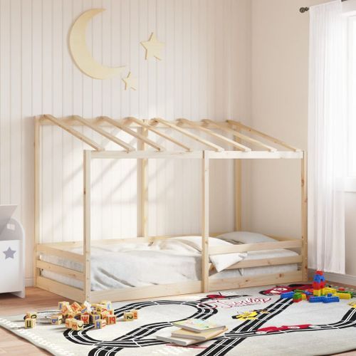 Lit pour enfants avec toit 100x200 cm bois de pin massif - Photo n°3; ?>