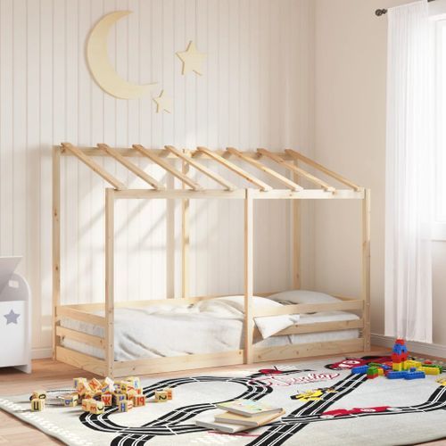 Lit pour enfants avec toit 75x190 cm bois massif de pin - Photo n°3; ?>