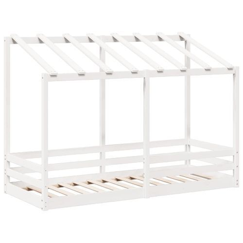 Lit pour enfants avec toit blanc 75x190 cm bois massif de pin - Photo n°2; ?>