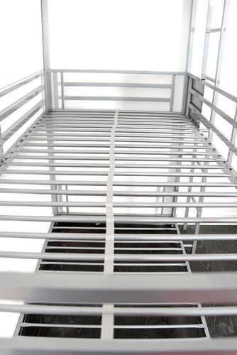 Lit superposé 3 niveaux métal gris 90x190 cm Trio - Photo n°3; ?>