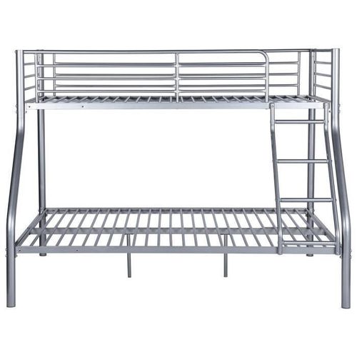 Lit superposé adulte urbain en métal gris époxy - Sommiers inclus - l 140 x L 190 cm et l 90 x L 190 cm - Photo n°2; ?>