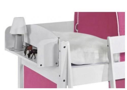 Lit superposé Blanc Laqué et rideau Angel Cat Sugar 90x200 cm - Photo n°2; ?>