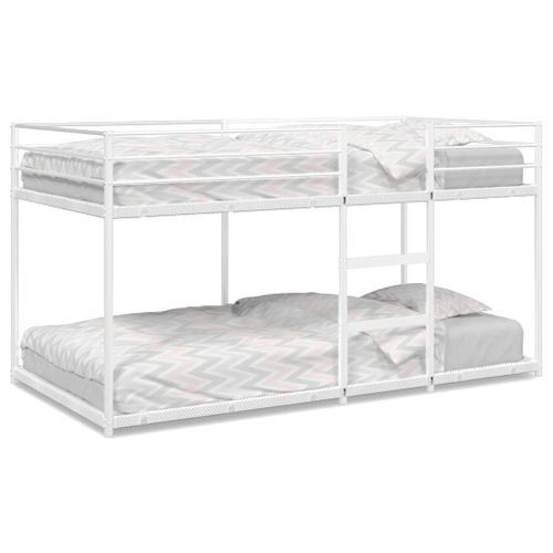 Lit superposé sans matelas blanc 107x203 cm acier - Photo n°2; ?>