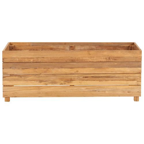 Jardinière 100x40x38 cm Bois de teck recyclé et acier - Photo n°3; ?>