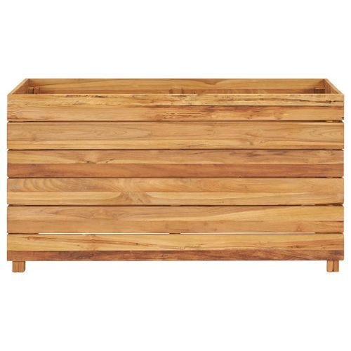 Jardinière 100x40x55 cm Bois de teck recyclé et acier - Photo n°3; ?>