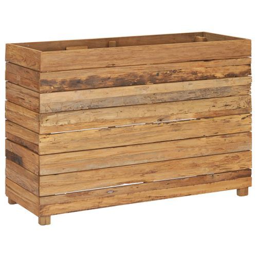 Jardinière 100x40x72 cm Bois de teck recyclé et acier - Photo n°2; ?>