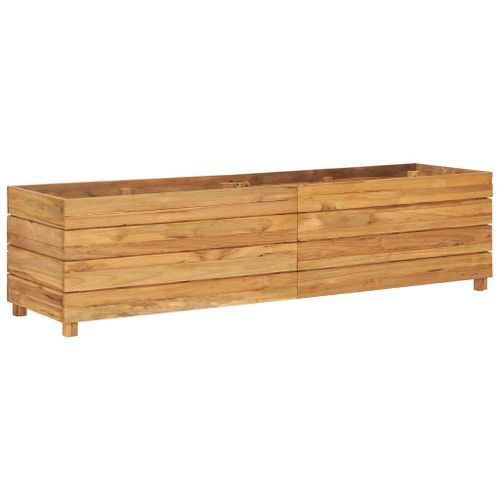 Jardinière 150x40x38 cm Bois de teck recyclé et acier - Photo n°2; ?>