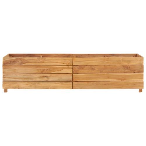 Jardinière 150x40x38 cm Bois de teck recyclé et acier - Photo n°3; ?>