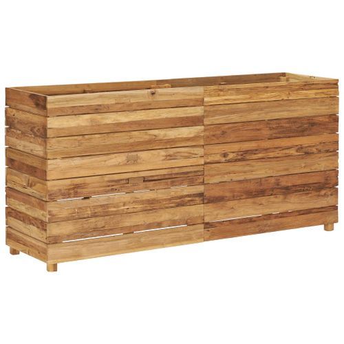 Jardinière 150x40x72 cm Bois de teck recyclé et acier - Photo n°2; ?>