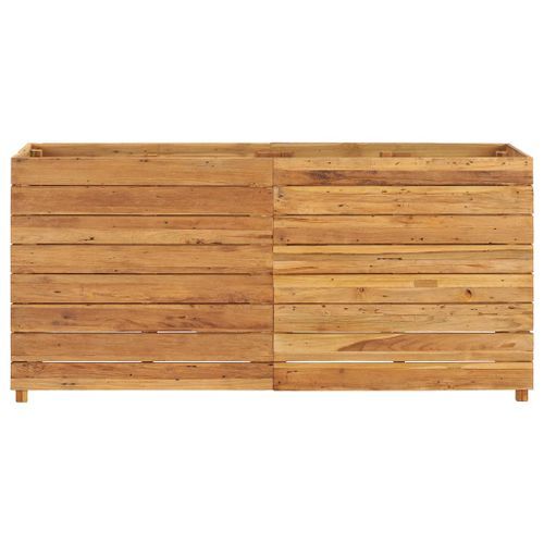 Jardinière 150x40x72 cm Bois de teck recyclé et acier - Photo n°3; ?>