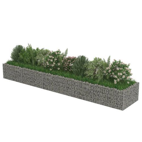 Jardinière à gabion Acier galvanisé 450x90x50 cm - Photo n°3; ?>