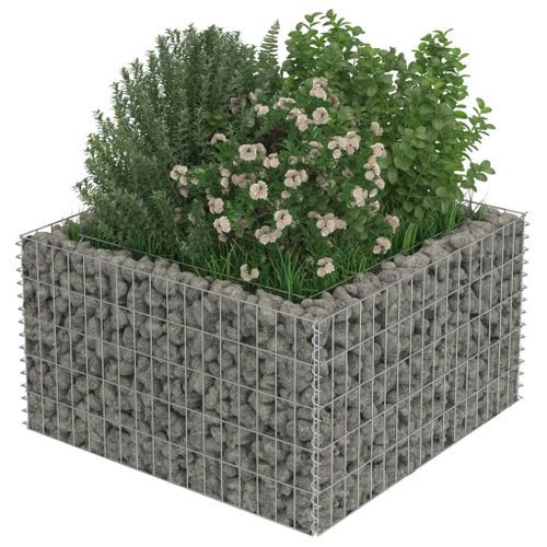 Jardinière à gabion Acier galvanisé 90x90x50 cm - Photo n°3; ?>