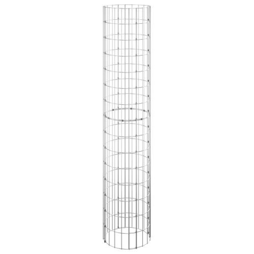 Lit surélevé à gabion circulaire 3pcs Acier galvanisé Ø30x150cm - Photo n°3; ?>