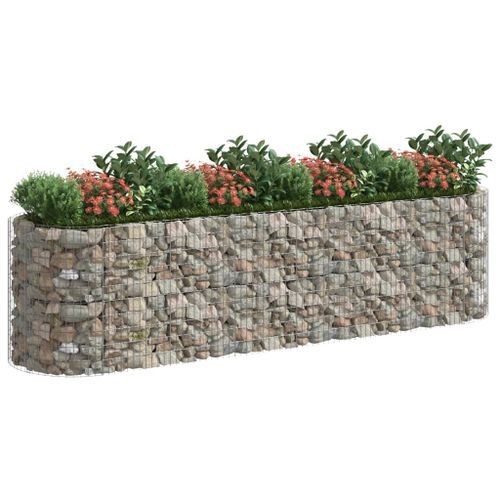 Lit surélevé à gabion Fer galvanisé 400x100x100 cm - Photo n°3; ?>