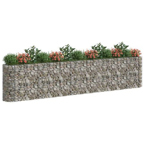 Lit surélevé à gabion Fer galvanisé 470x50x100 cm - Photo n°3; ?>