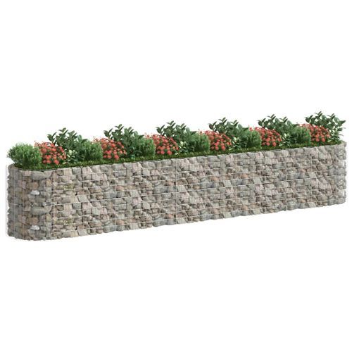 Lit surélevé à gabion Fer galvanisé 600x100x100 cm - Photo n°3; ?>