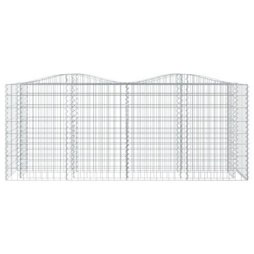 Lit surélevé à gabions arqué 200x50x100 cm Fer galvanisé - Photo n°3; ?>