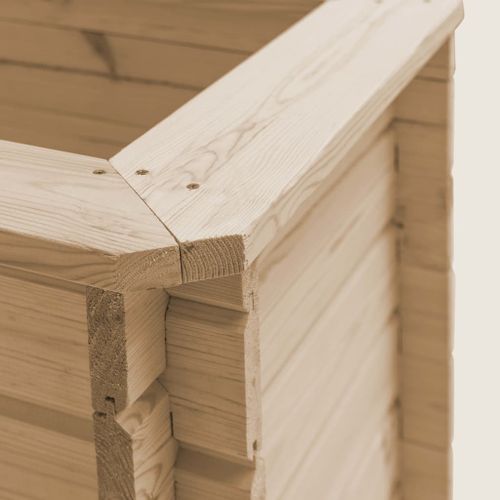 Lit surélevé de jardin 197x197x80 cm Bois de pin massif - Photo n°3; ?>