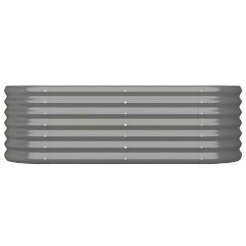 Lit surélevé de jardin Acier enduit de poudre 114x40x36 cm gris - Photo n°3; ?>