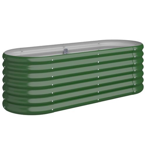 Lit surélevé de jardin Acier enduit de poudre 114x40x36 cm Vert - Photo n°2; ?>