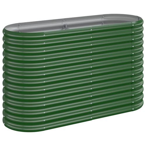 Lit surélevé de jardin Acier enduit de poudre 114x40x68 cm Vert - Photo n°2; ?>