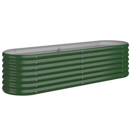 Lit surélevé de jardin Acier enduit de poudre 152x40x36 cm Vert - Photo n°2; ?>