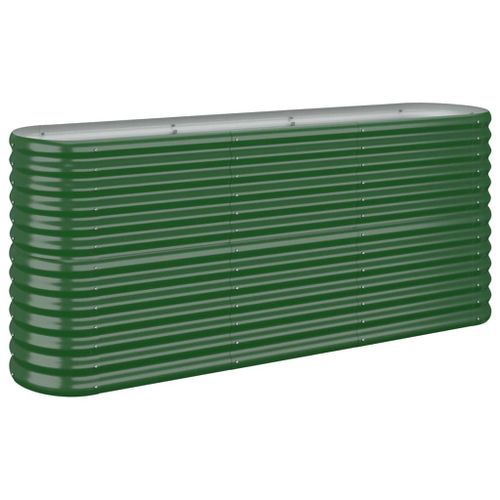 Lit surélevé de jardin Acier enduit de poudre 152x40x68 cm Vert - Photo n°2; ?>